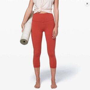 Lululemon Wunder Under Crop (High-Rise) *Full-On Luon 21"Cayenne size 4